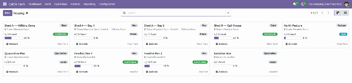 Housing cards with live occupancy