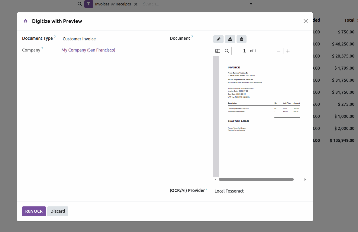 Uploaded PDF preview before OCR