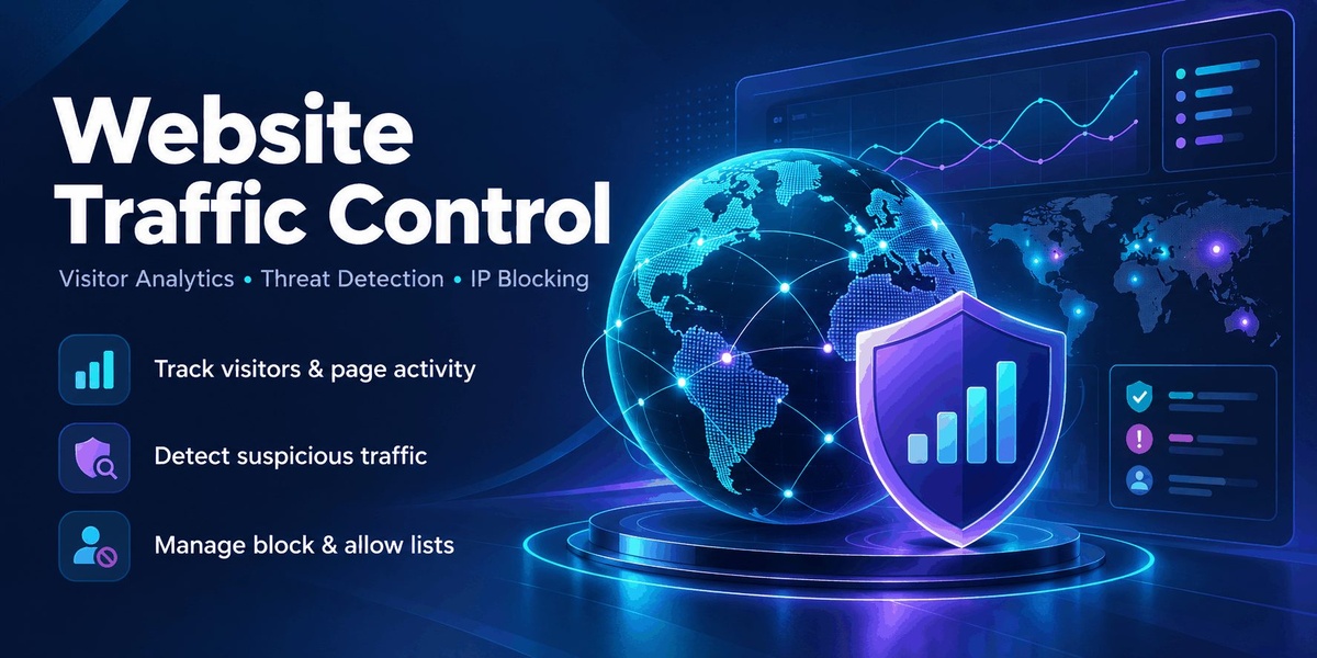 Website Traffic Control | Visitor Analytics, Threat Detection & IP Blocking banner