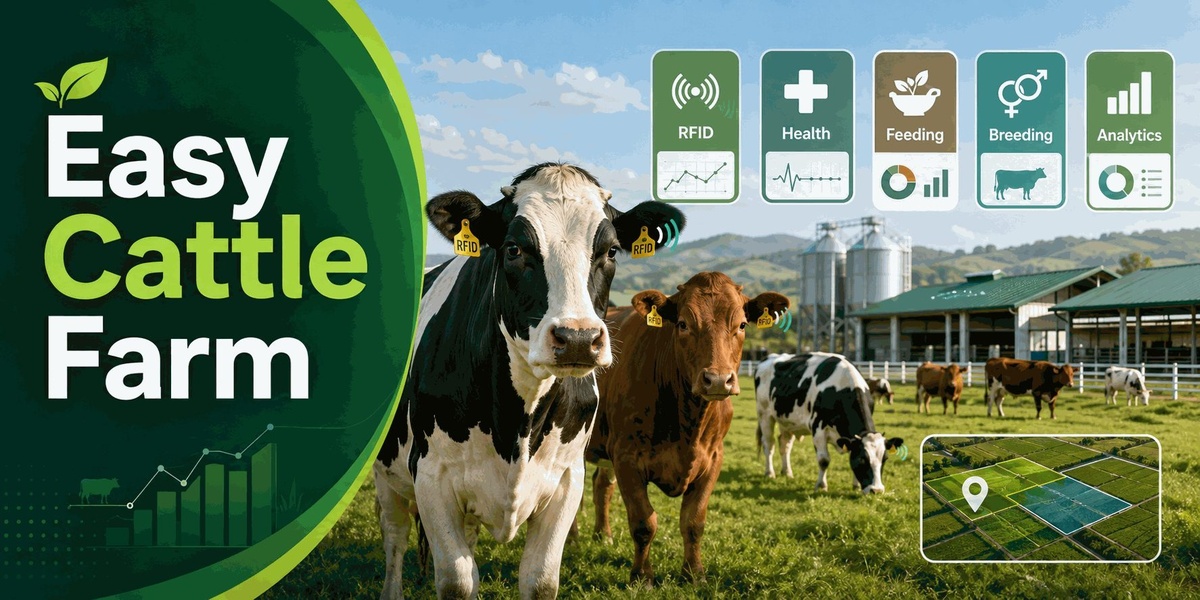 Easy Cattle Farm — Livestock, Dairy, Beef Herd, Feeding, Health, Breeding & Sales banner